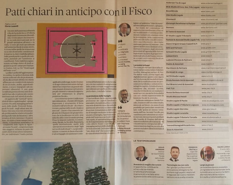 classifica sole24ore morbinati e longo